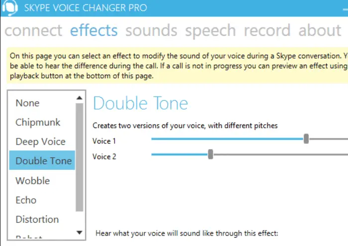Skype voice changer